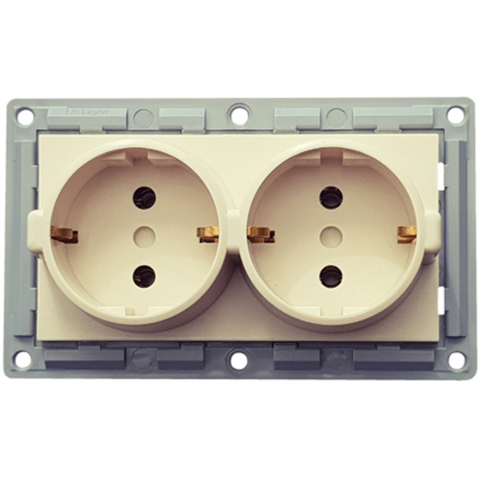 LB Light dupla aljzat / dugalj modul mechanizmus és fedél keret nélkül krém.