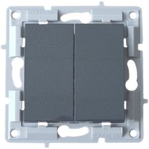 LB Light kettős kapcsoló modul mechanizmus és fedél keret nélkül gyöngyház fekete.