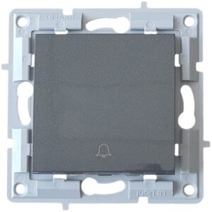 LB Light nyomógomb csengő modul mechanizmus és fedél keret nélkül gyöngyház fekete.