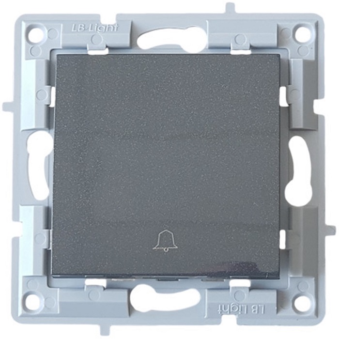 LB Light nyomógomb csengő modul mechanizmus és fedél keret nélkül gyöngyház fekete.