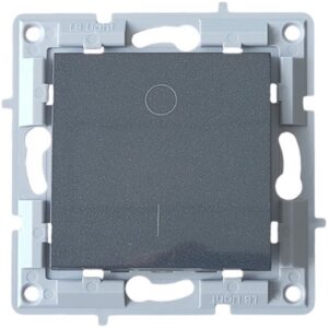 LB Light kétpólusú L+N kapcsoló modul gyöngyfekete színben, 16A, 230V. Keret nélküli kivitel, rejtett szereléshez, Classic és Softline keretekhez.