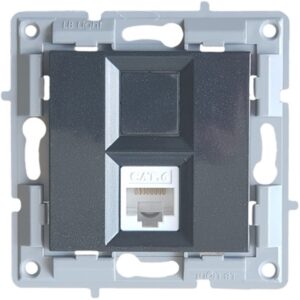 LB Light fekete számítógép csatlakozóaljzat modul keret nélküli kivitelben, kompatibilis a Classic és Softline sorozattal