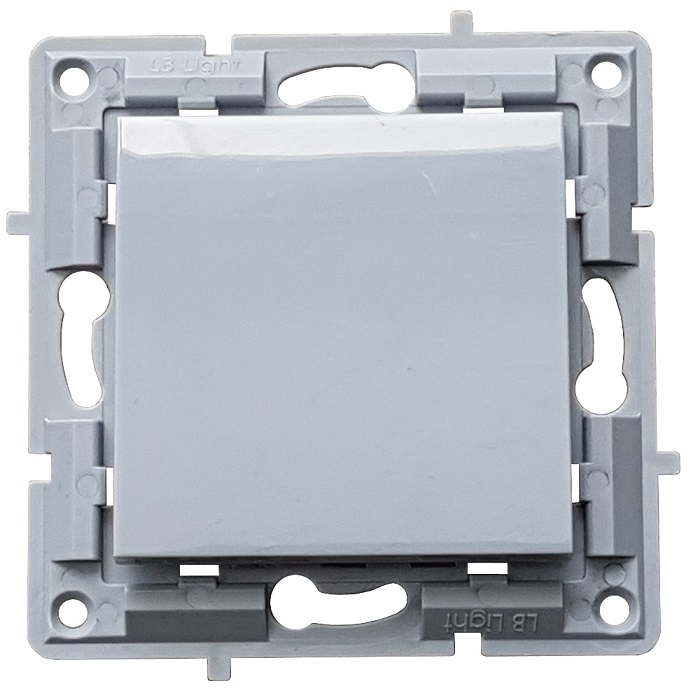LB Light kapcsoló modul mechanizmus és fedél keret nélkül szürke.