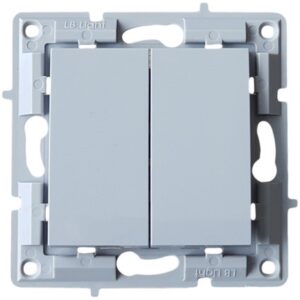 LB Light kettős kapcsoló modul mechanizmus és fedél keret nélkül szürke.
