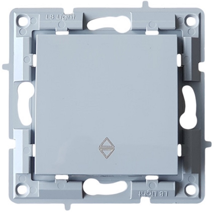 LB Light váltókapcsoló modul mechanizmus és fedél keret nélkül szürke.