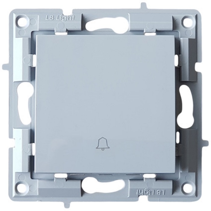 LB Light nyomógomb csengő modul mechanizmus és fedél keret nélkül szürke.