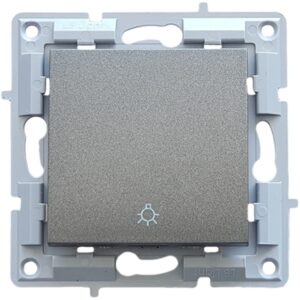 LB Light nyomó lámpajel jelzőfénnyel modul mechanizmus és fedél keret nélkül fekete grafit.