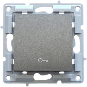 LB Light fekete grafit kapunyitó nyomógomb modul keret nélkül, kompatibilis Classic és Softline keretekkel, 220V, tartós polikarbonát kivitel.