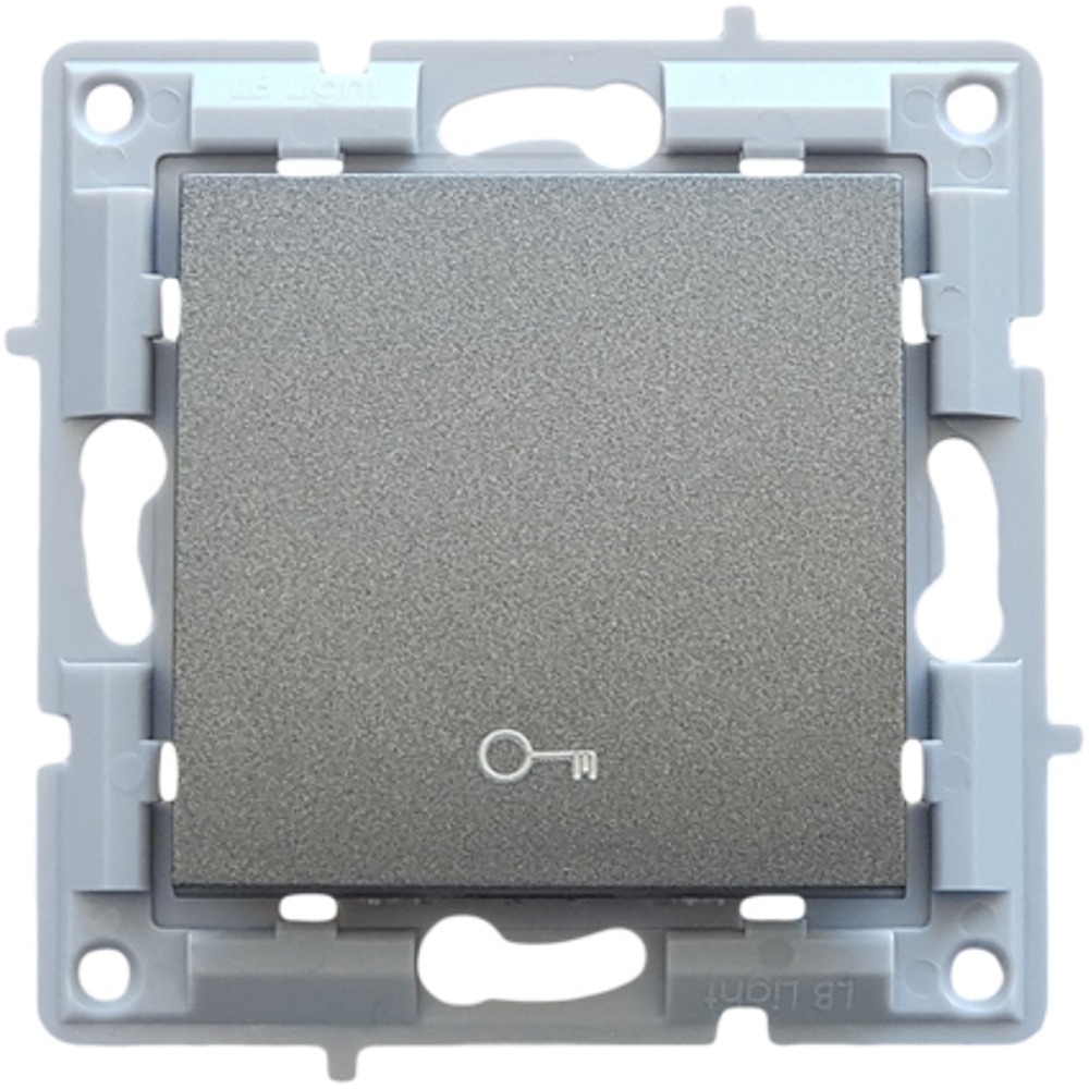 LB Light fekete grafit kapunyitó nyomógomb modul keret nélkül, kompatibilis Classic és Softline keretekkel, 220V, tartós polikarbonát kivitel.