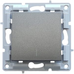 LB Light kétpólusú kapcsoló modul fekete grafit kivitelben, 16A, 230V. Keret nélküli kialakítás, rejtett telepítéshez, Classic és Softline keretek.