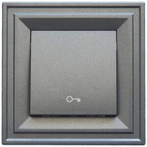 LB Light Classic fekete grafit kapunyitó nyomógomb rejtett szereléshez, 10A, 250V AC, IP21 védelem, csavar nélküli bekötéssel.