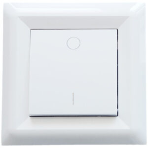 LB Light Softline fehér kétpólusú kapcsoló L+N 16A, 230V, rejtett telepítéshez, IP20, polikarbonát kivitel, háztartási és ipari használatra.