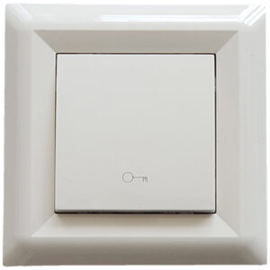 LB Light Softline krém színű kapunyitó nyomógomb rejtett szereléshez, 10A, 220V AC, IP21 védelemmel, tartós polikarbonát kivitelben.