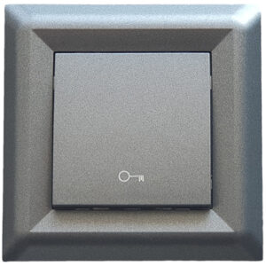 LB Light Softline fekete grafit kapunyitó nyomógomb rejtett szereléshez, 10A, 220V AC, IP21 védelem, csavar nélküli bekötés.