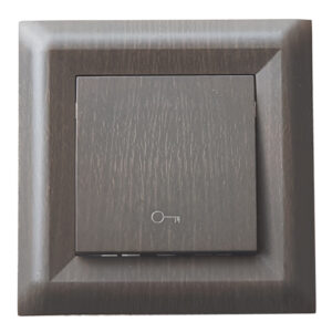 LB Light Softline dió színű kapunyitó nyomógomb rejtett szereléshez, 10A, 220V AC, IP21 védelem, csavar nélküli csatlakozás.