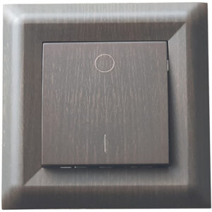 LB Light Softline kétpólusú kapcsoló L+N dió színben, 16A és 230V névleges értékkel, rejtett szereléshez, IP20 védelemmel, bojlerhez és nagy terheléshez.