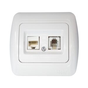 ELBI Tuna Fix számítógép és telefon csatlakozóaljzat fehér.